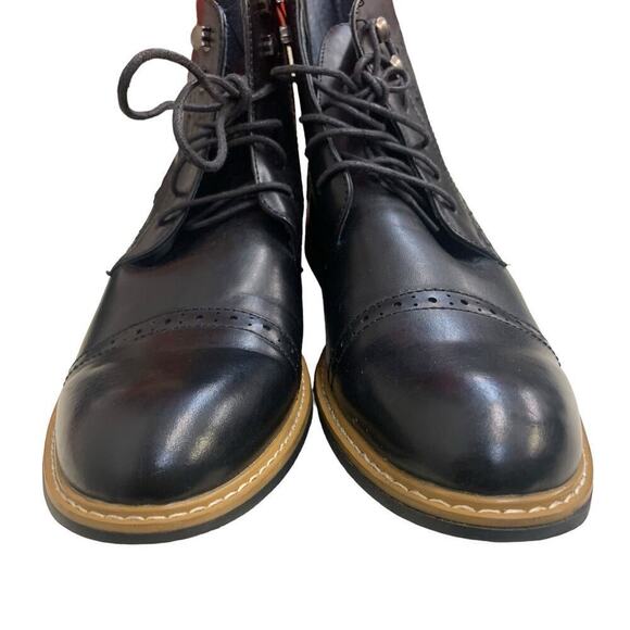 Bruno Marc Bergen 03 Black Leather Dress Shoes SIZE US 10.5 - Picture 7 of 7